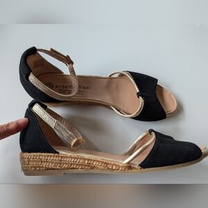 Eric Michael Espadrilles Suede & Gold Size 41 Handmade In Spain